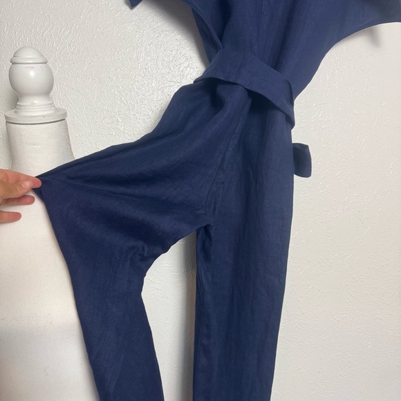 Love‎ and Confuse Aurora Linen Jumpsuit Navy - Picture 4 of 10